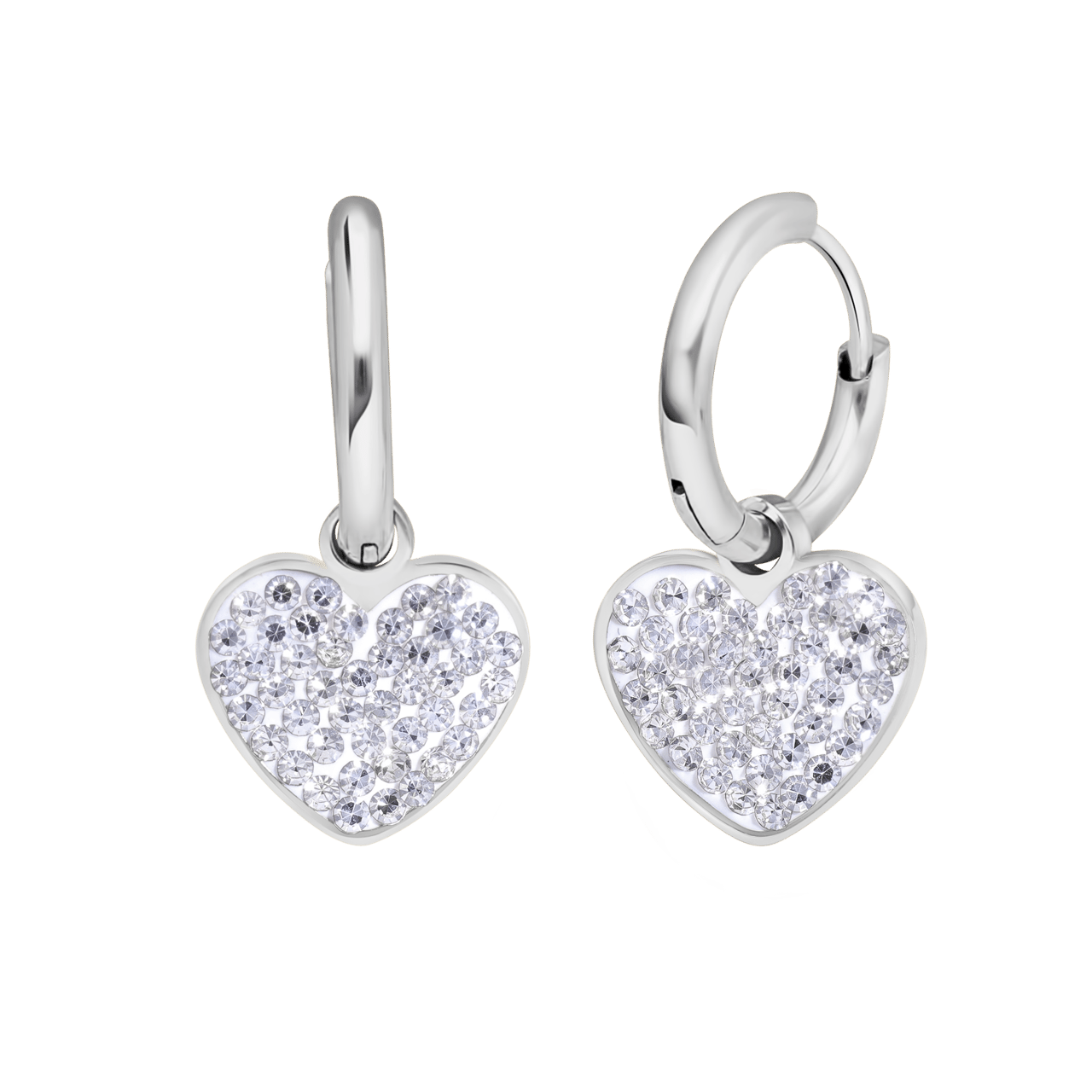 Myla stainless steel oorhangers met hart voor dames