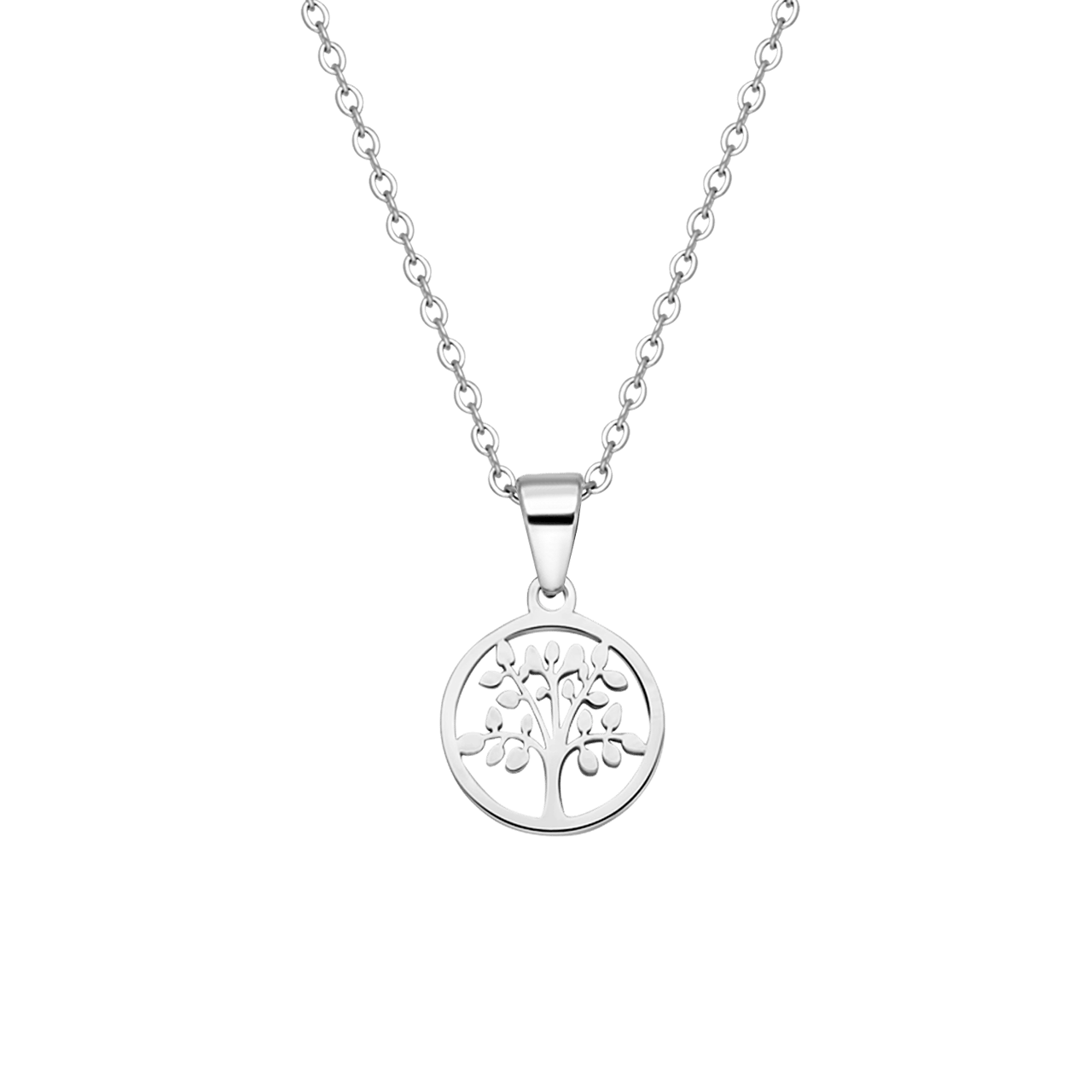 Edelstahlhalskette mit Baum des Lebens-Anhänger