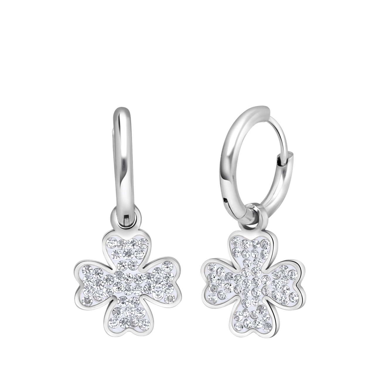 LivLiv stainless steel oorringen met klaver voor dames