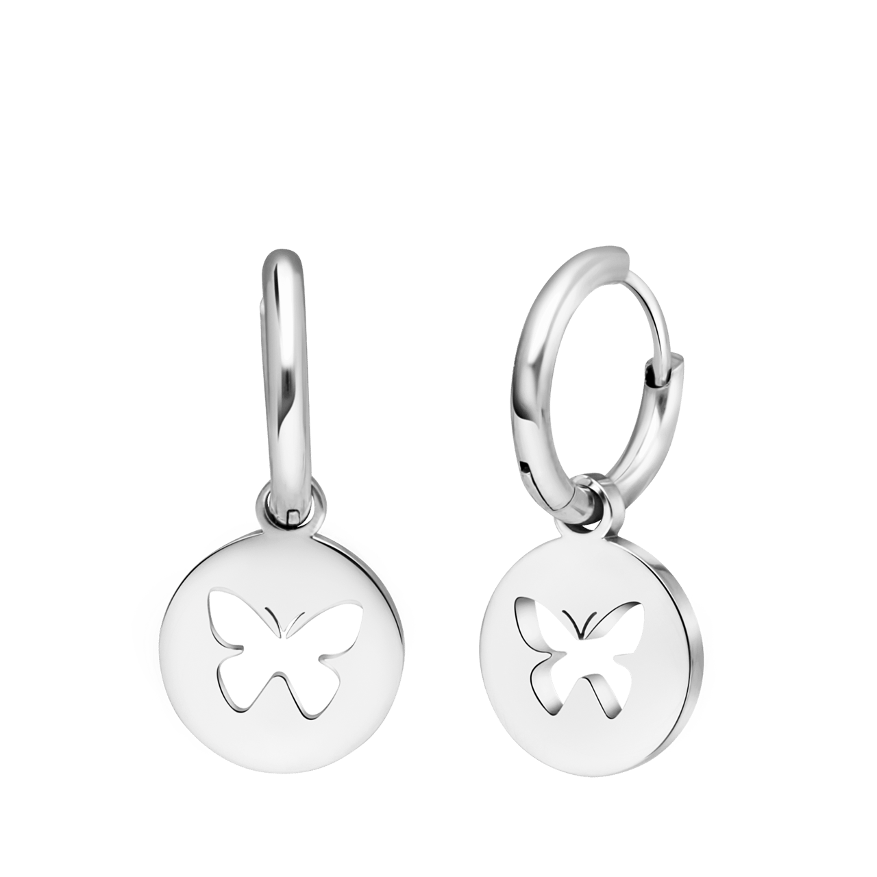 LivLiv stainless steel oorringen met vlinder voor dames