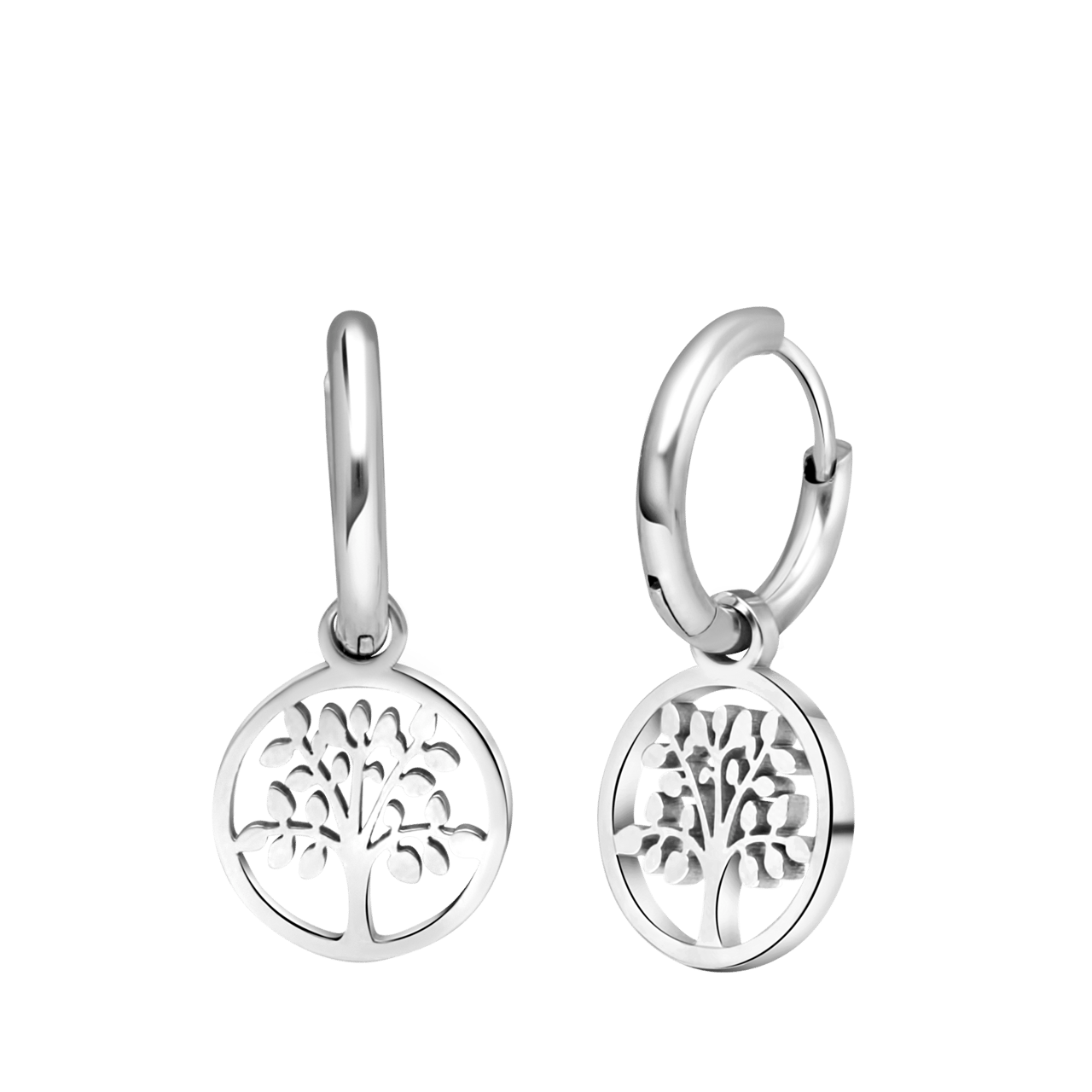 Edelstahlohrringe mit Baum des Lebens