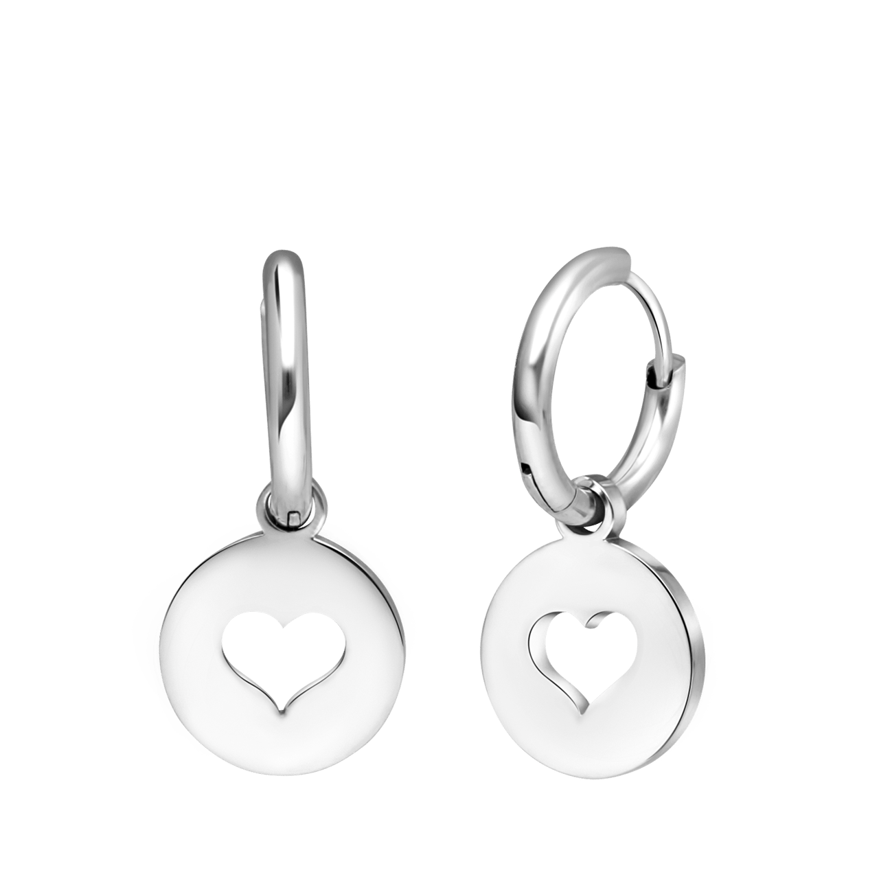 LivLiv stainless steel oorringen met open hart voor dames