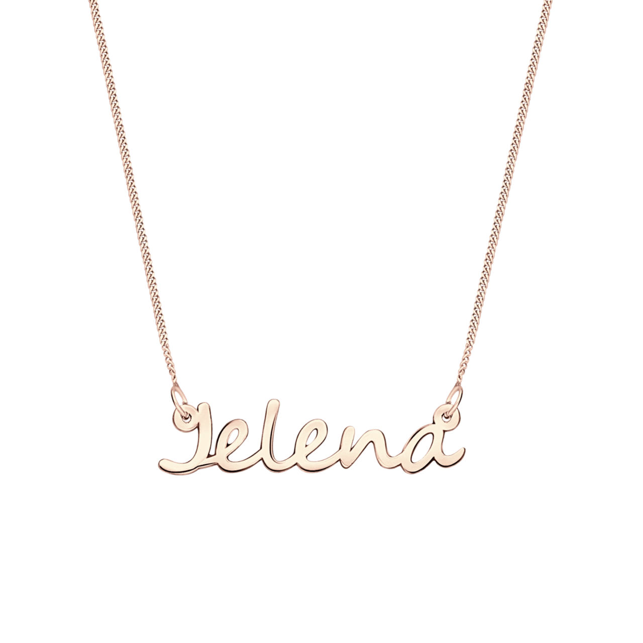 Elora gerecycled zilver gerecycled zilveren roseplating naamketting voor dames