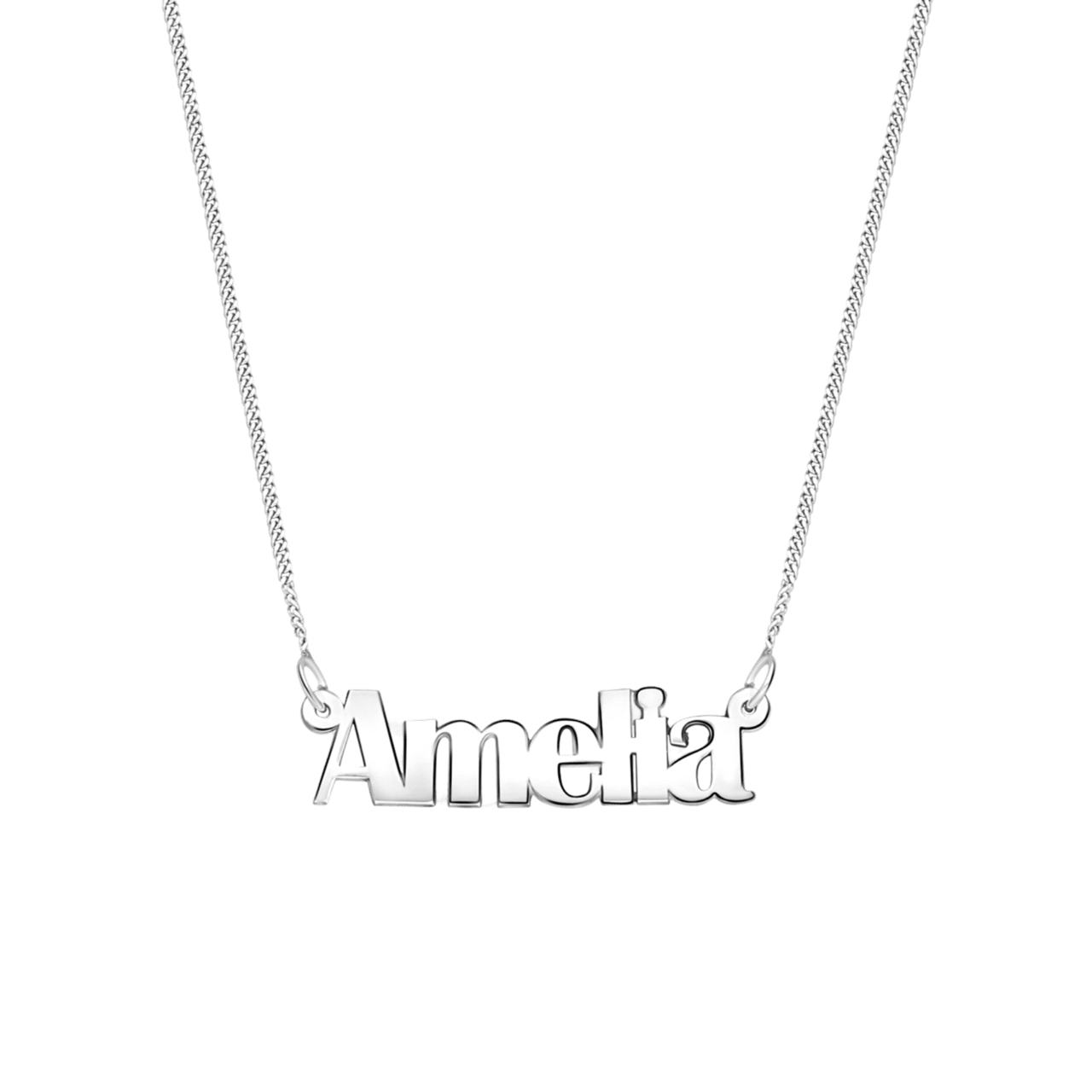 Gerecycled zilveren platinaplating naamketting