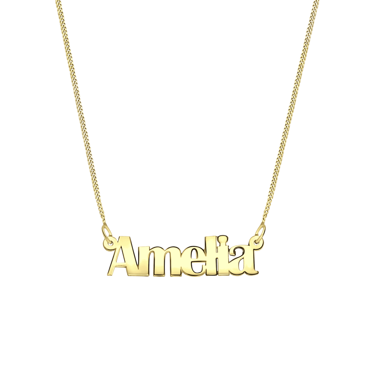 Elora gerecycled zilver gerecycled zilveren goldplatedplating naamketting voor dames