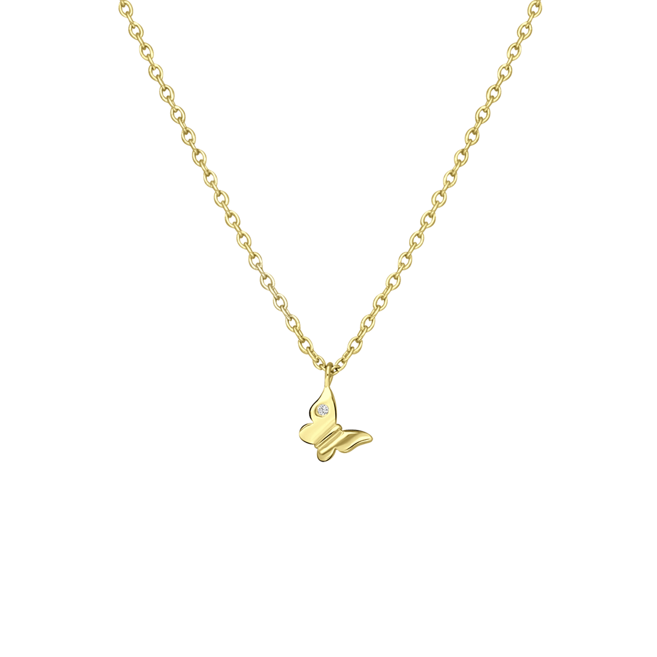 Zilveren goldplated ketting met hanger met zirkonia voor dames