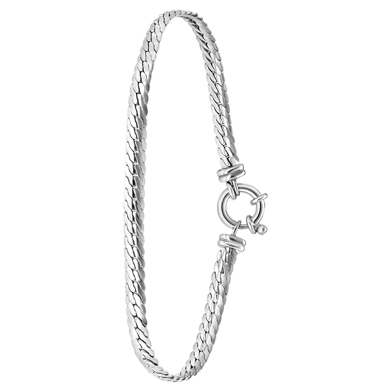 Gerecycleerd zilveren armband herringbone schakel