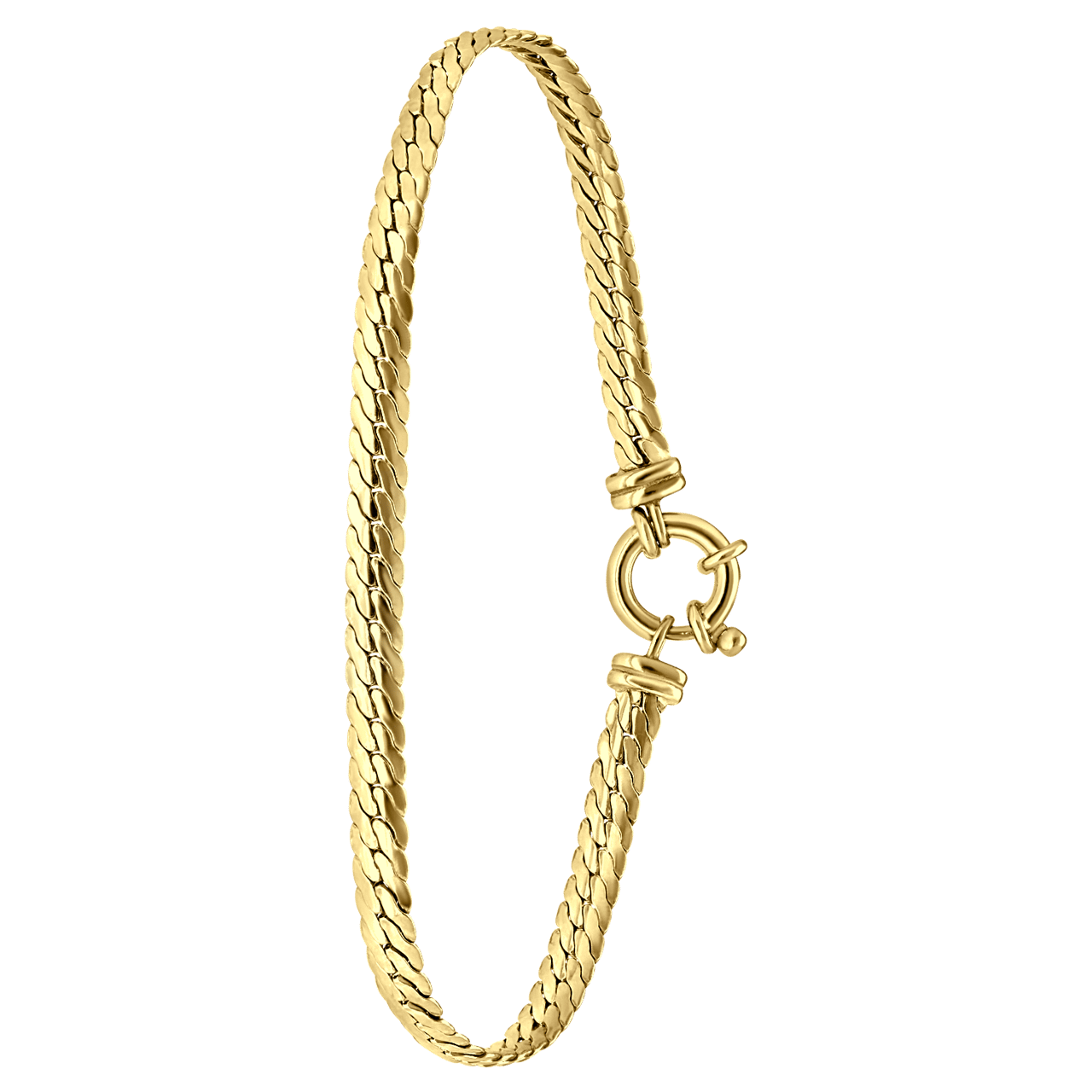 Goldplattiertes Armband aus recyceltem Silber mit Fischgrätgliedern