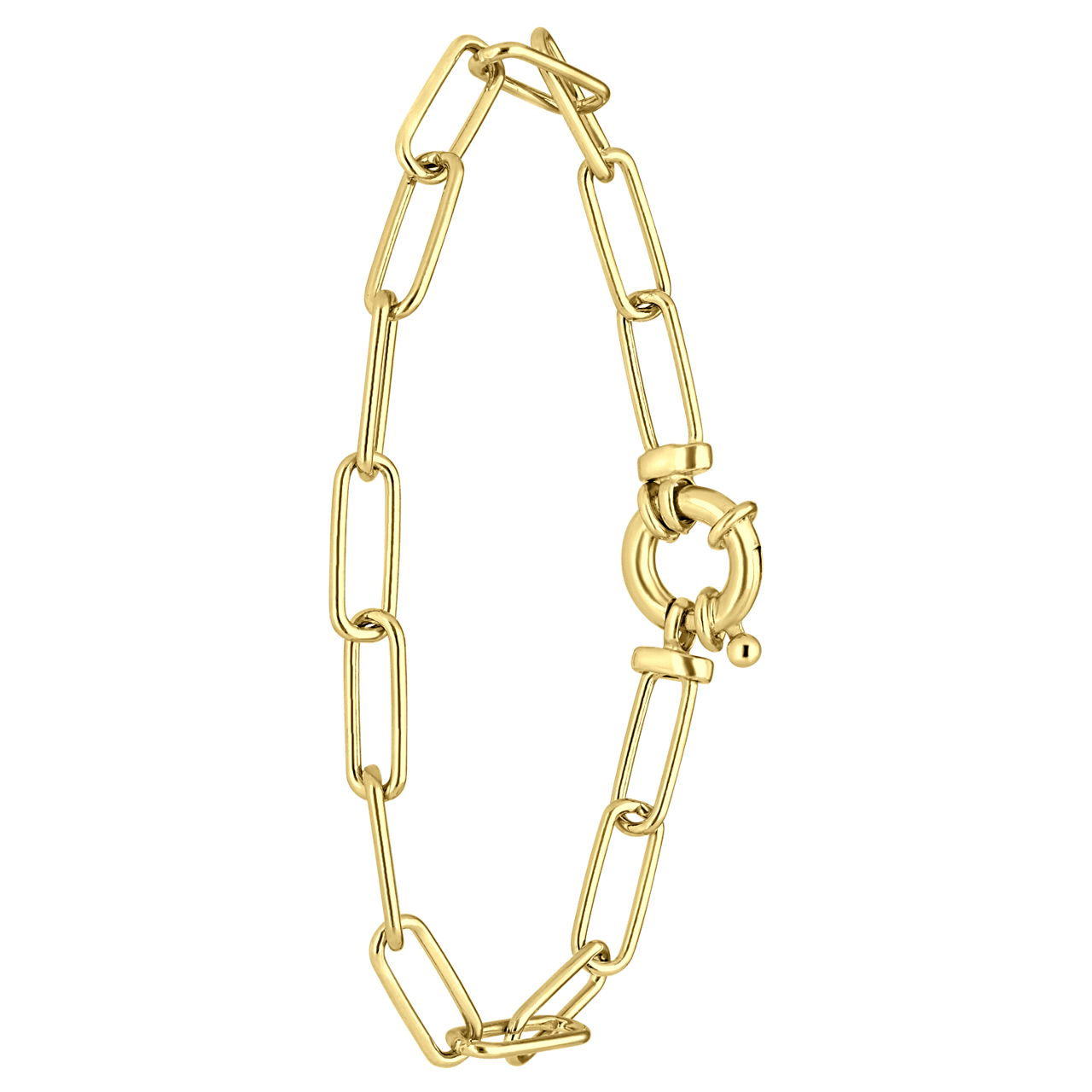Zilveren goldplated schakelarmband voor dames