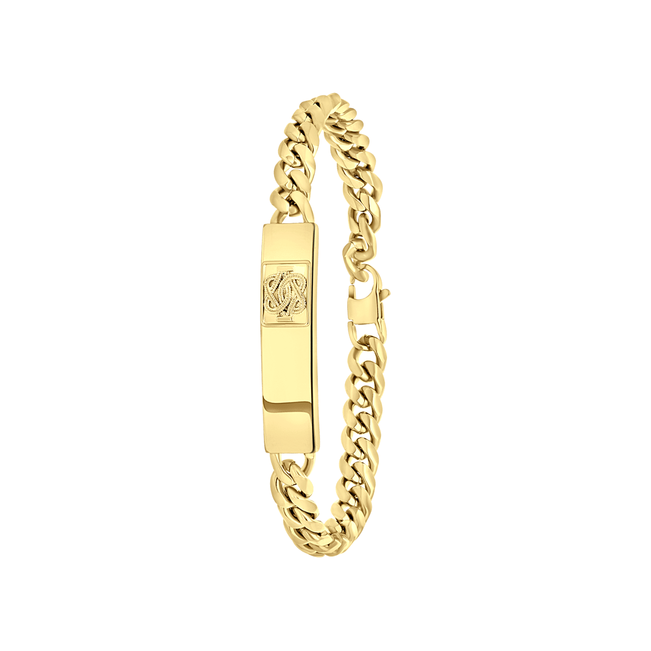 Goldplattiertes Armband aus recyceltem Edelstahl mit surinamischem Teppichklopfer-Design