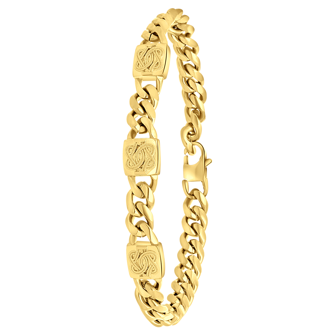 Gerecycleerd stalen goldplated armband surinaamse mattenklopper