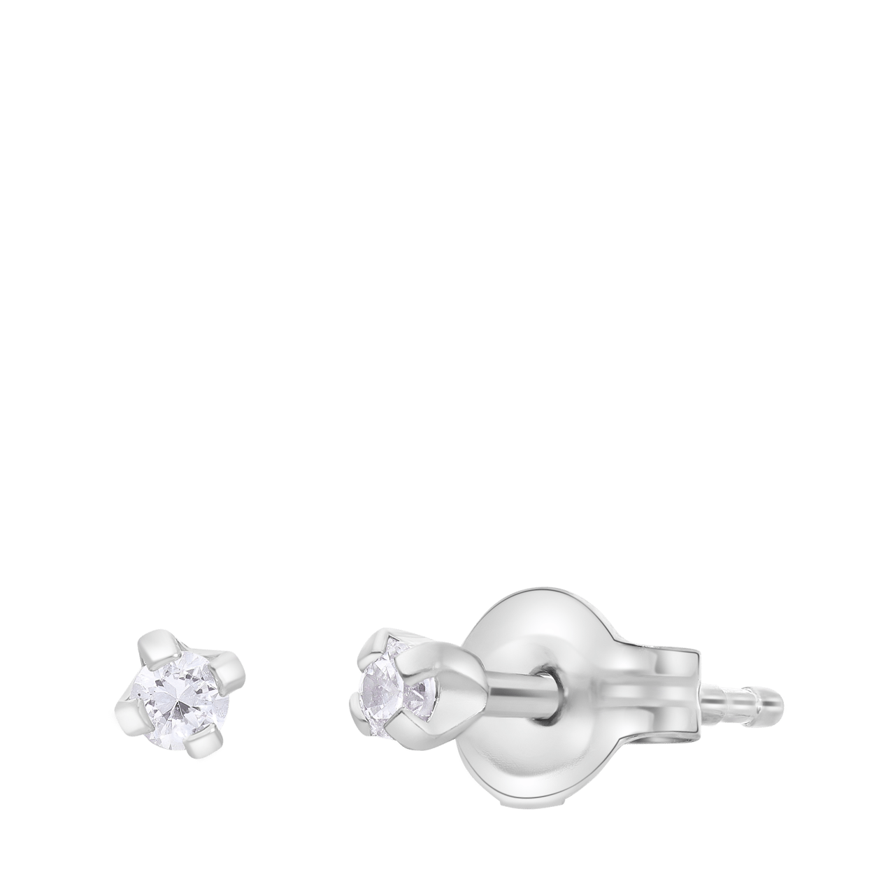 Tiny Tips stalen oorbellen zirkonia 2mm