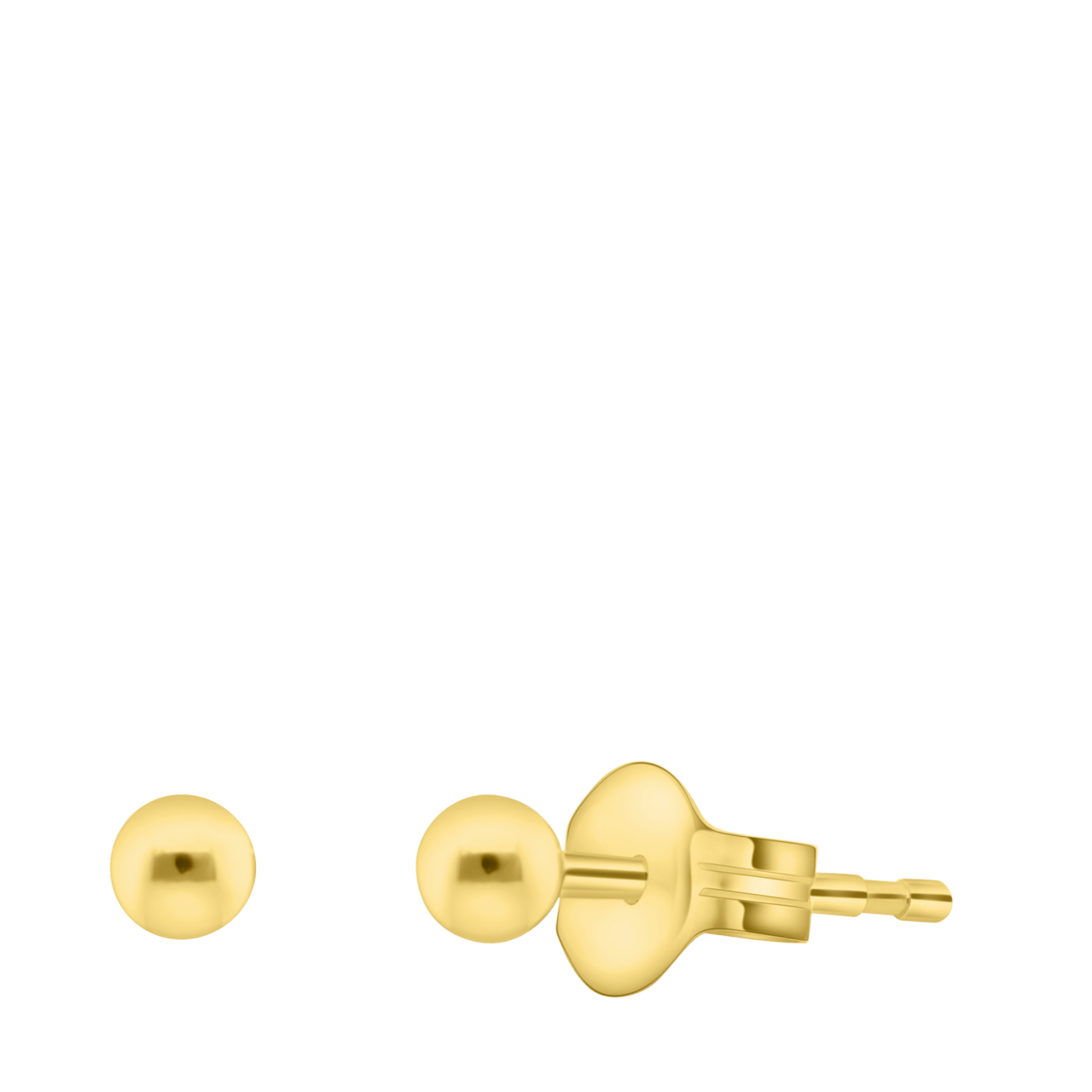 Tiny Tips stainless steel goldplated oorbellen bol 3mm