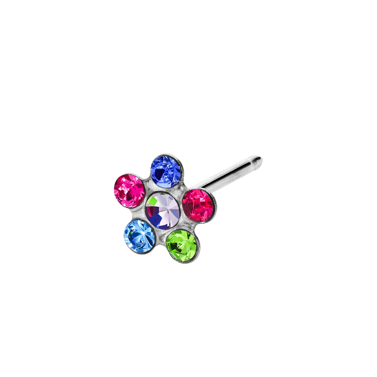 Studex medizinische Ohrringe aus Edelstahl, Blume, mehrfarbig, 5 mm