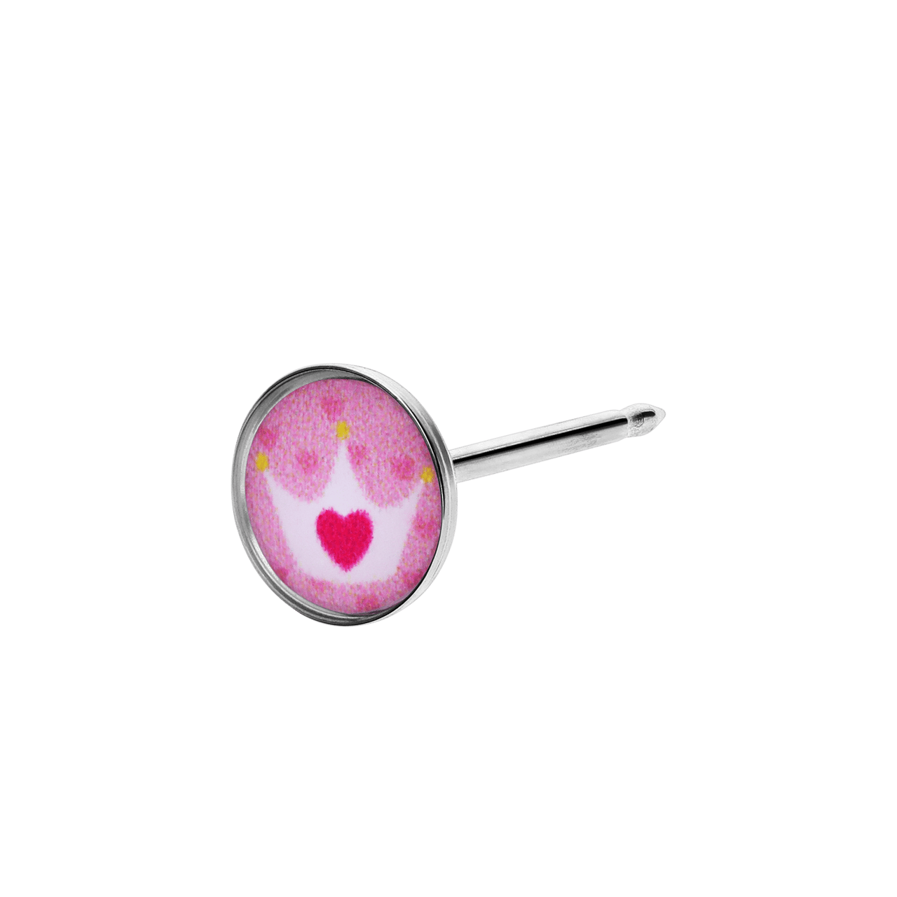 Studex medizinische Ohrringe aus Edelstahl, Krone, Rosa, 5 mm