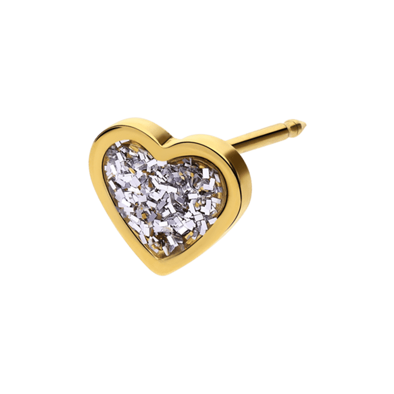 Studex stainless steel goldplated schietoorbel hart 6mm 224 voor dames