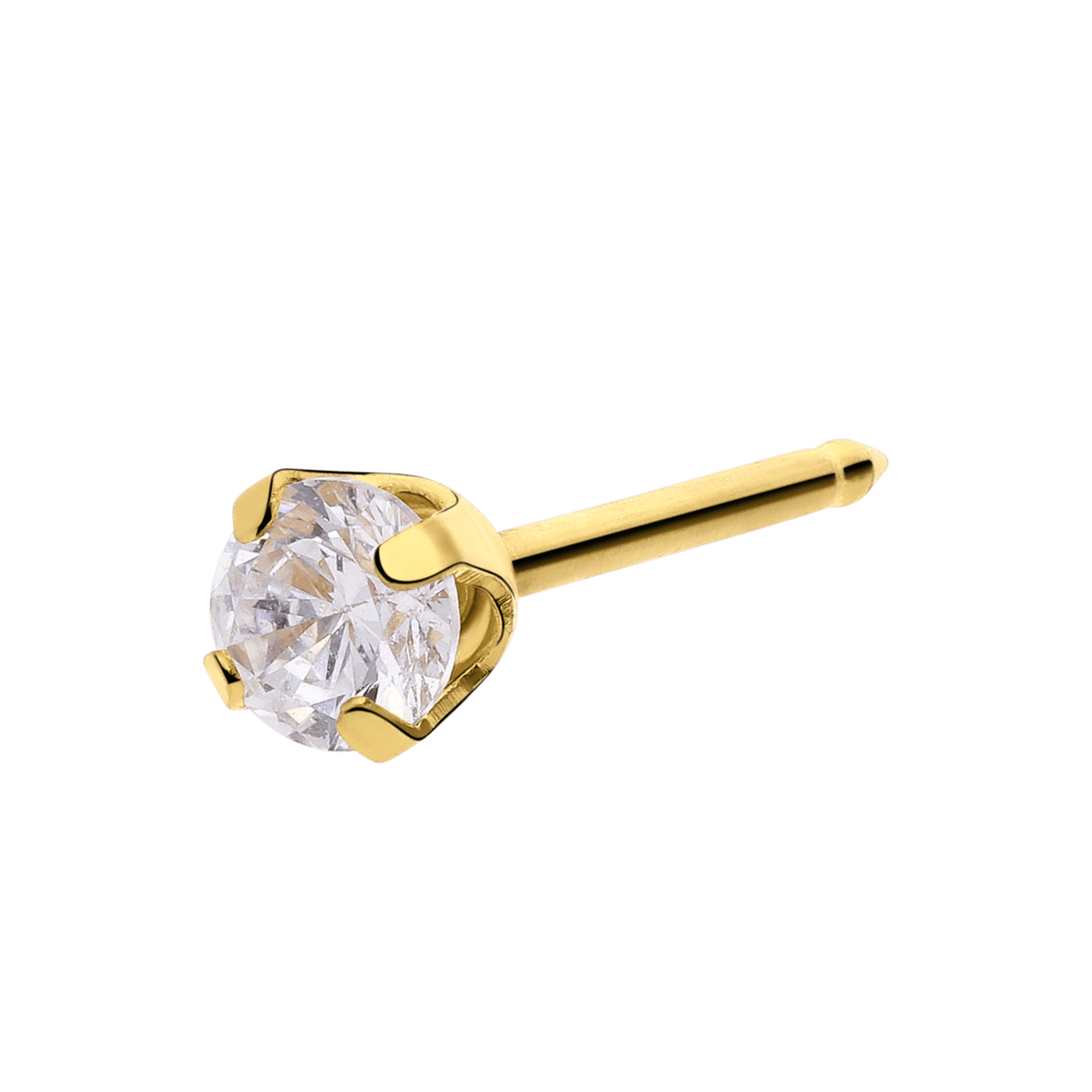 Studex medizinische Ohrringe aus Edelstahl, vergoldet, Zirkonia, 3 mm