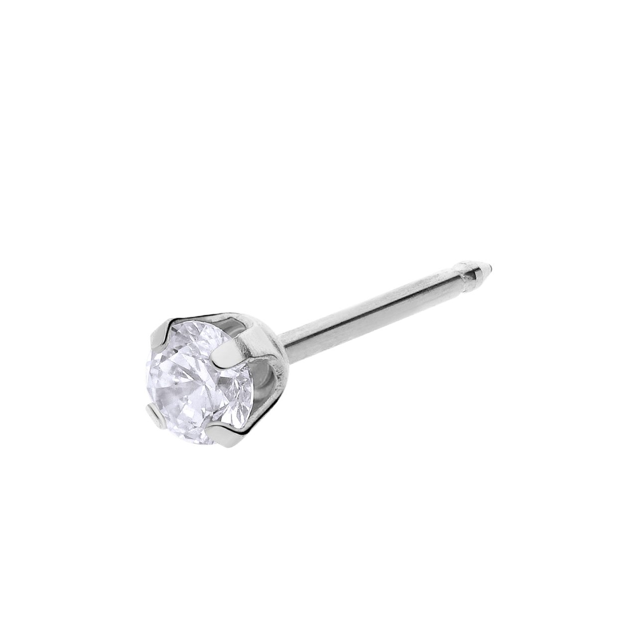 Studex medizinische Ohrringe aus 585er Weißgold, Zirkonia, 3 mm