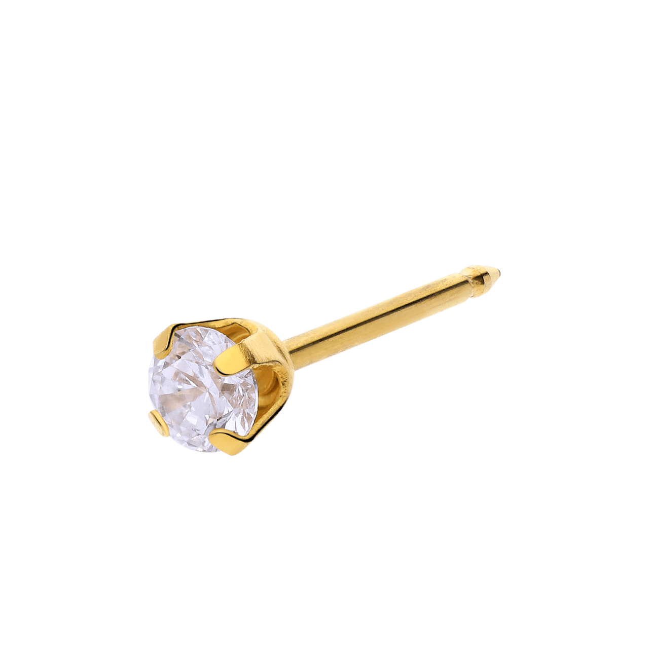 Studex medizinische Ohrringe aus 585er Gelbgold, Zirkonia, 3 mm