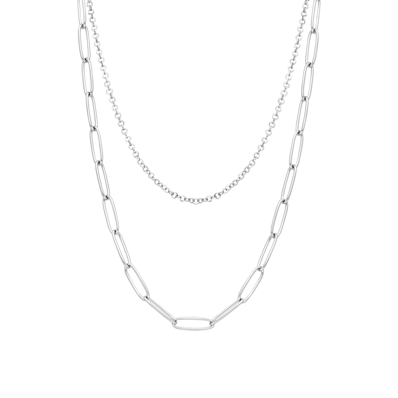 Myla gerecycled stalen dubbele ketting voor dames