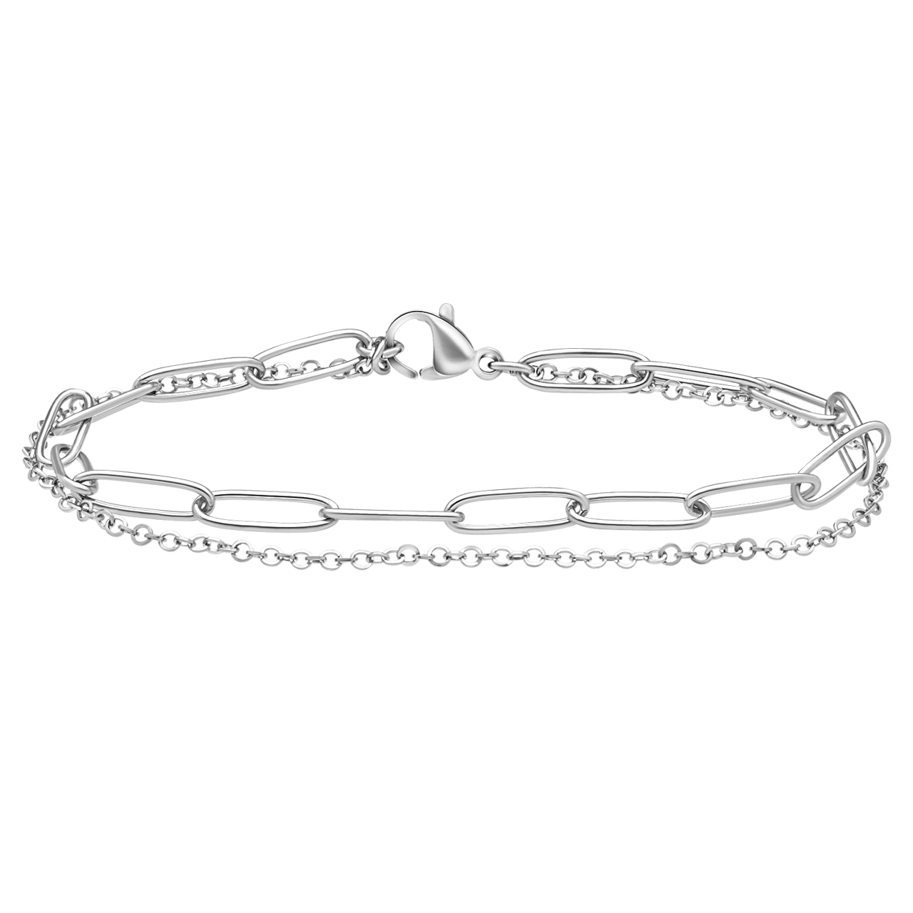 Gerecycleerd stainless steel armband dubbel