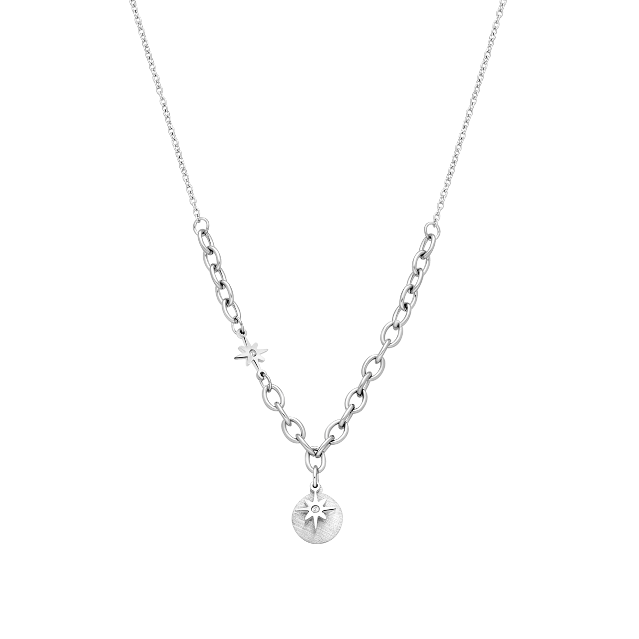 Gerecycleerd stalen ketting met munt en ster