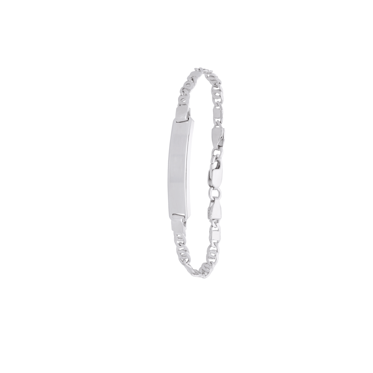 Plattenarmband für Jungen aus 925 Silber, Gourmetglieder