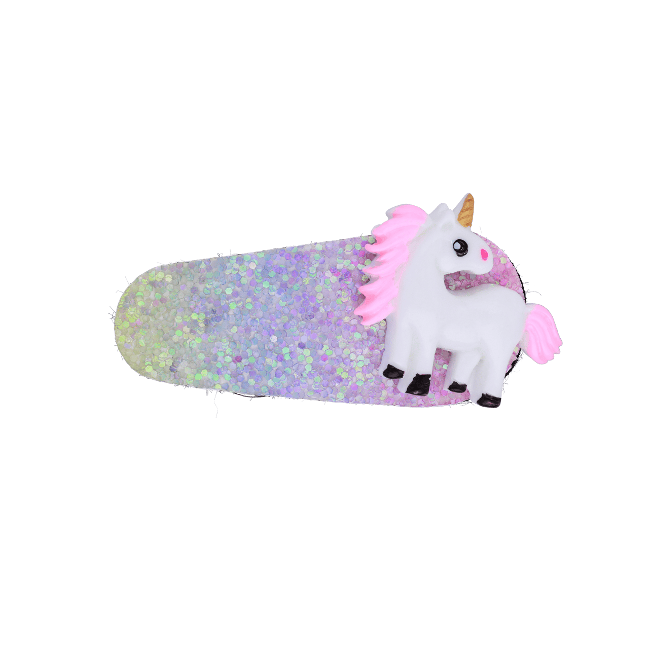 Bijoux haarclip met licht roze unicorn