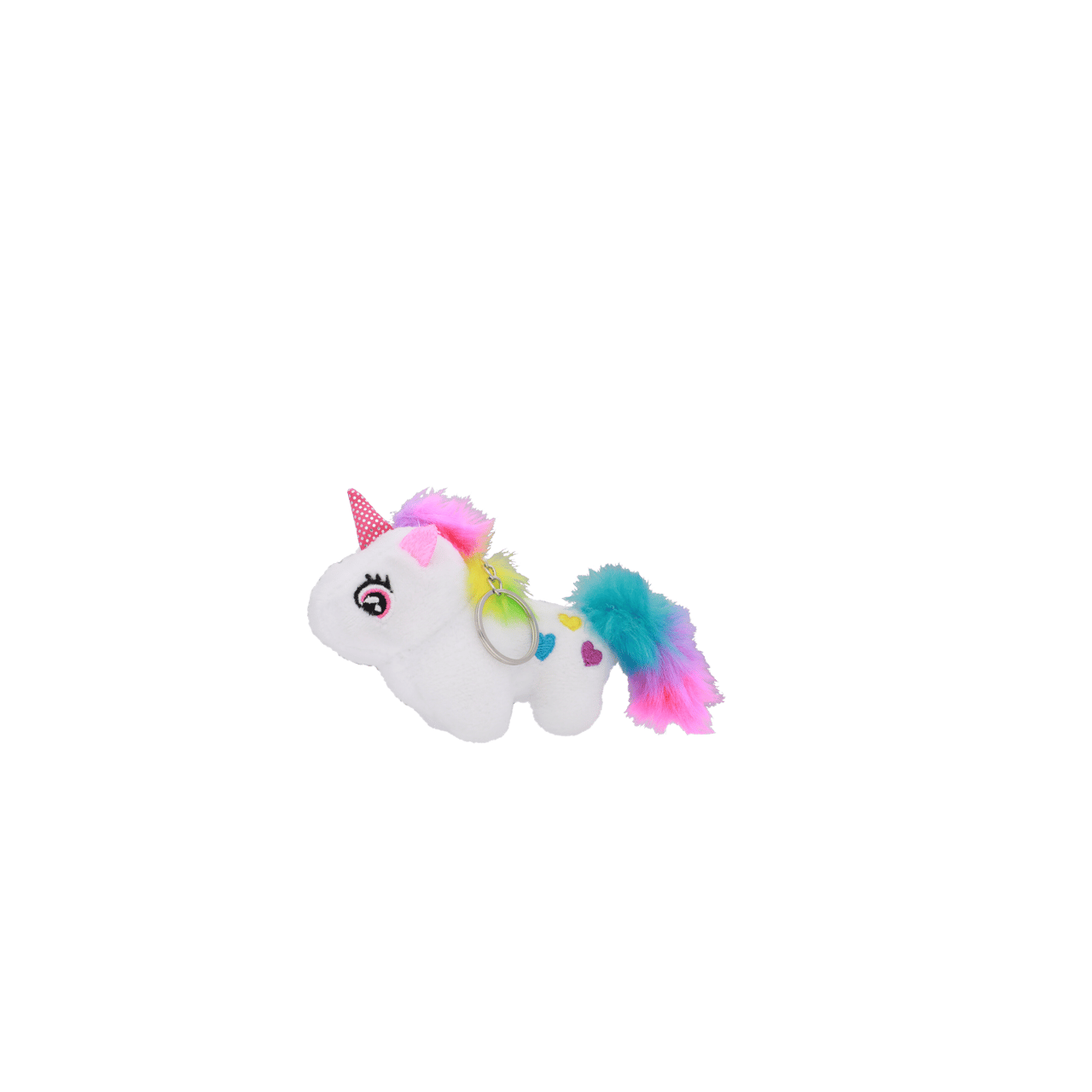 Bijoux sleutelhanger met fluffy witte unicorn
