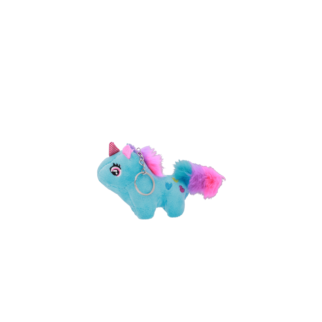 Bijoux sleutelhanger met fluffy blauwe unicorn