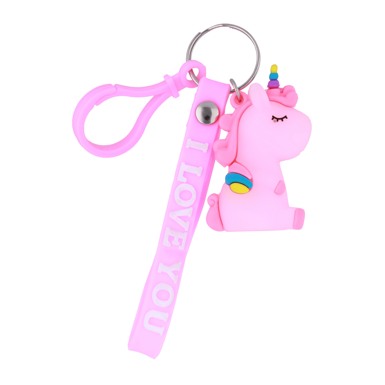 Bijoux sleutelhanger met roze unicorn