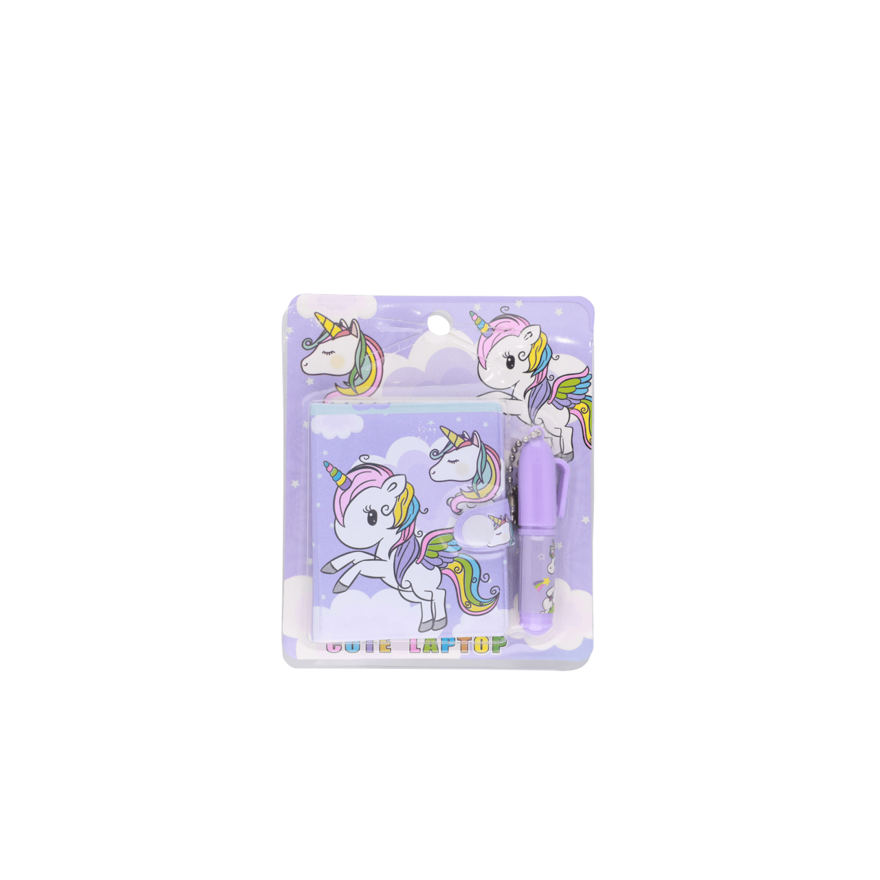 Bijoux paarse unicorn schrijfset