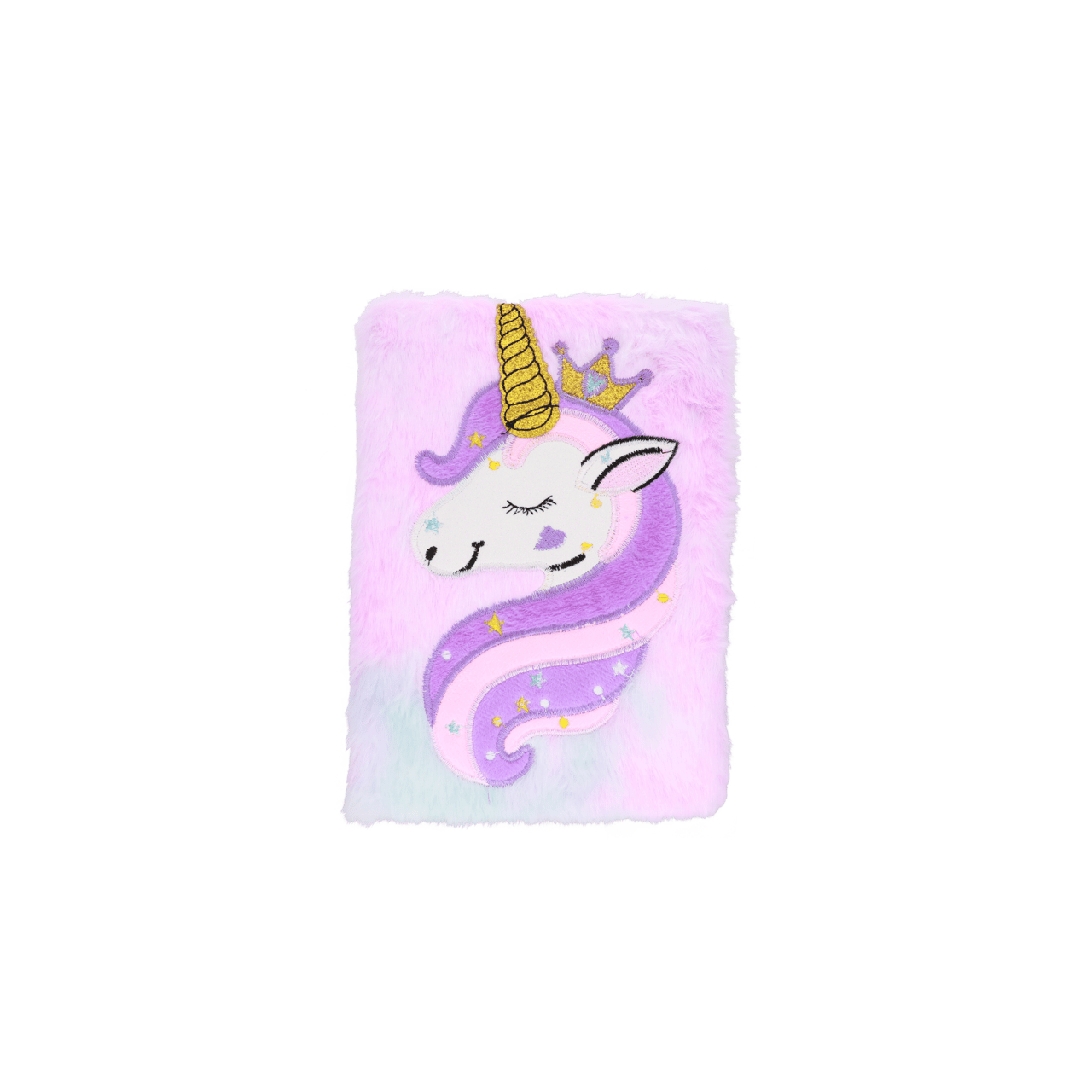 Bijoux roze fluffy unicorn notitieboekje groot