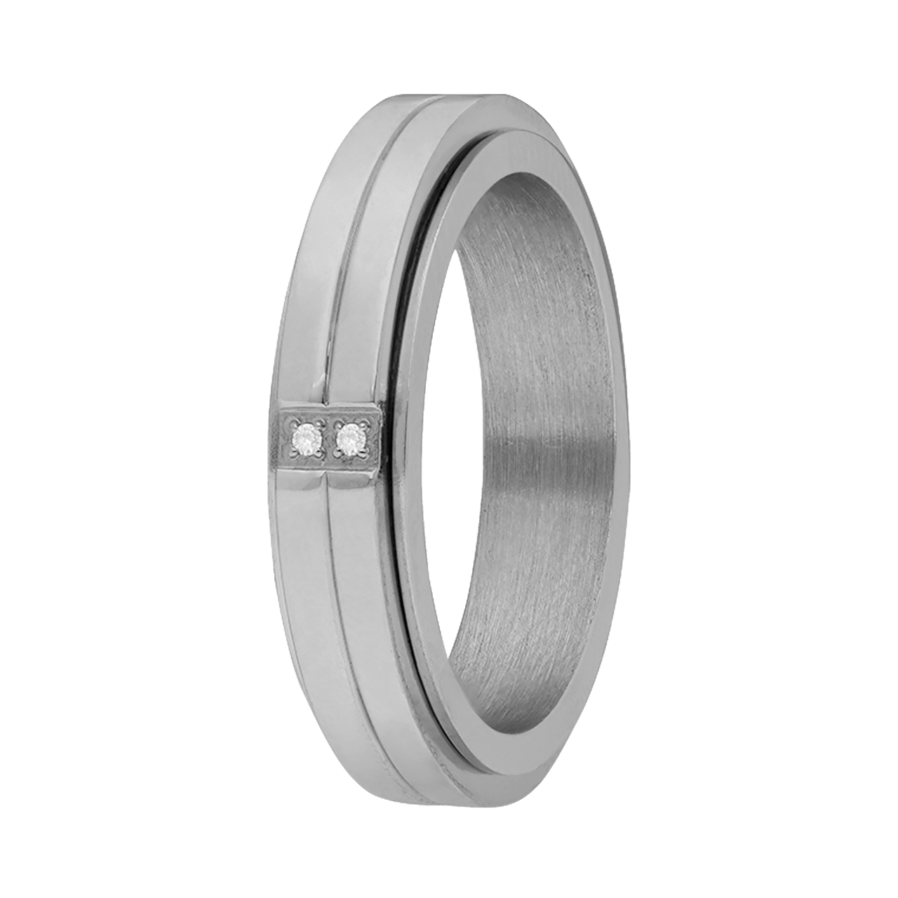 Gerecycleerd stainless steel anxiety ring