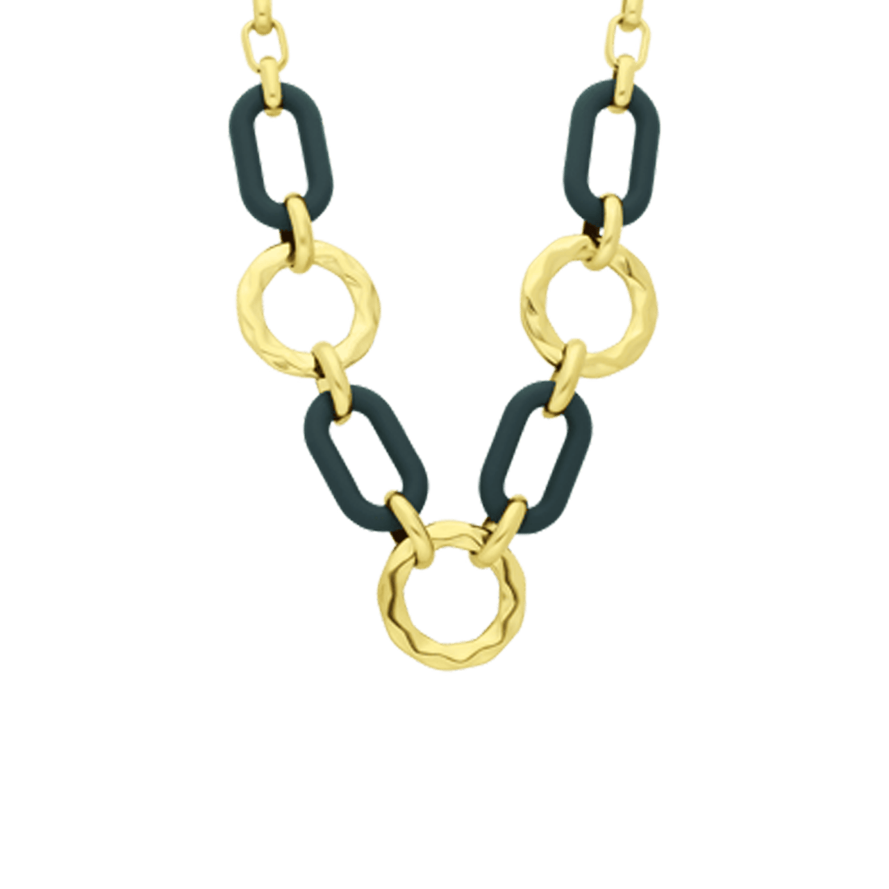 Stalen goldplated ketting met hanger voor dames
