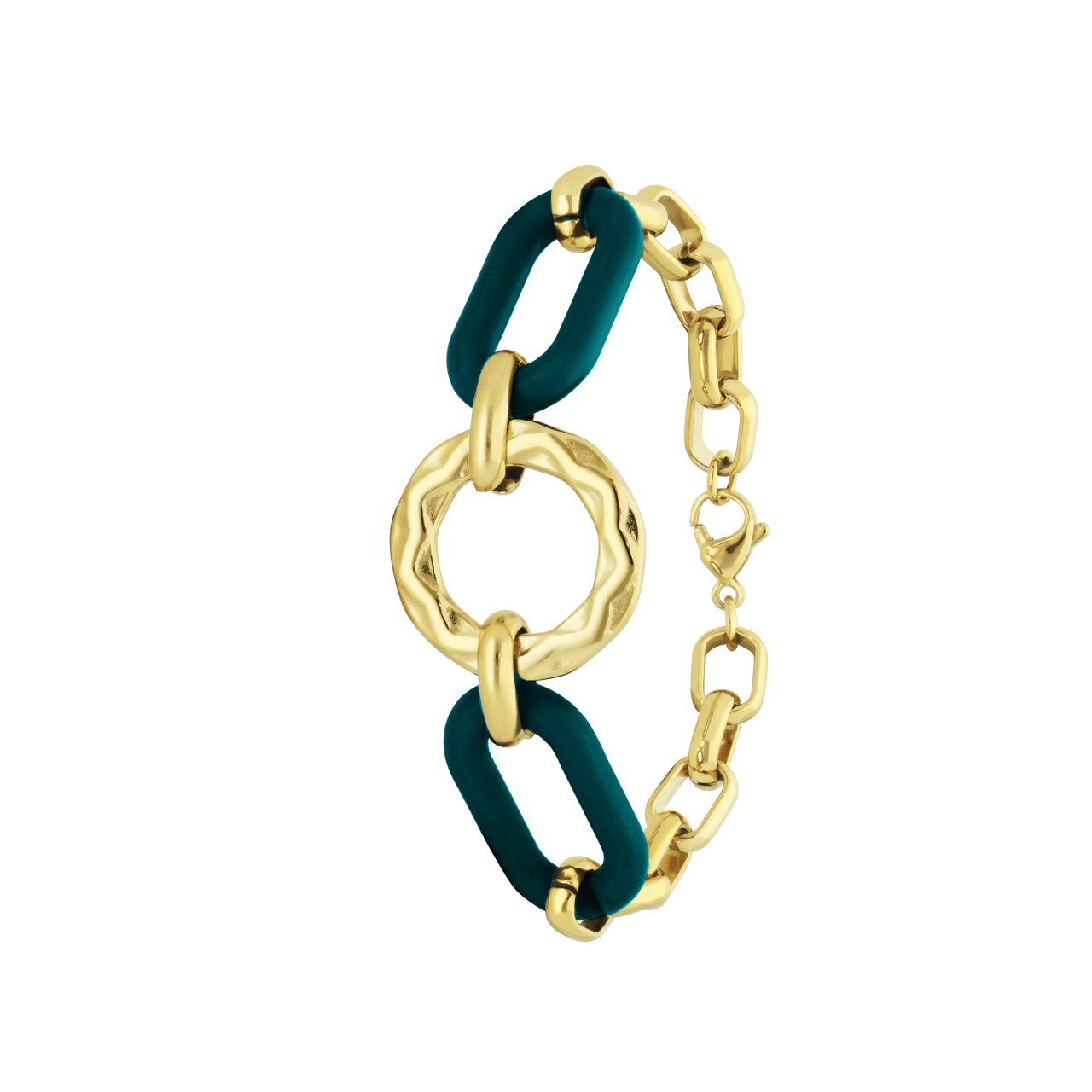 Stalen goldplated fantasiearmband voor dames