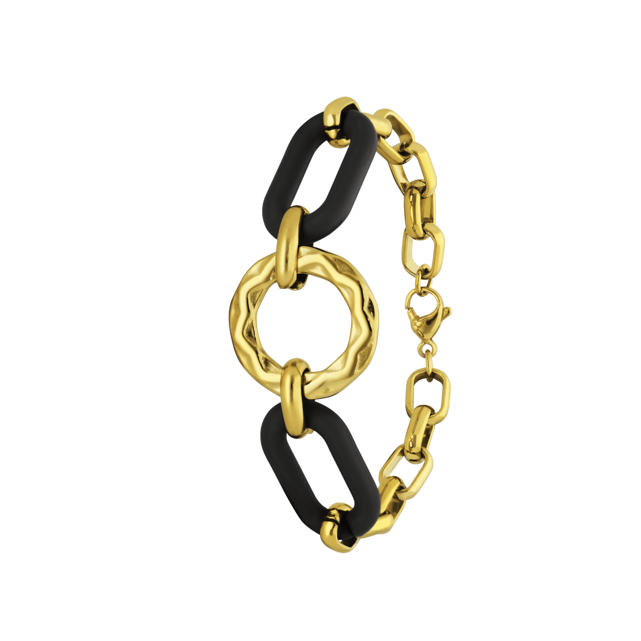 Stalen goldplated fantasiearmband voor dames