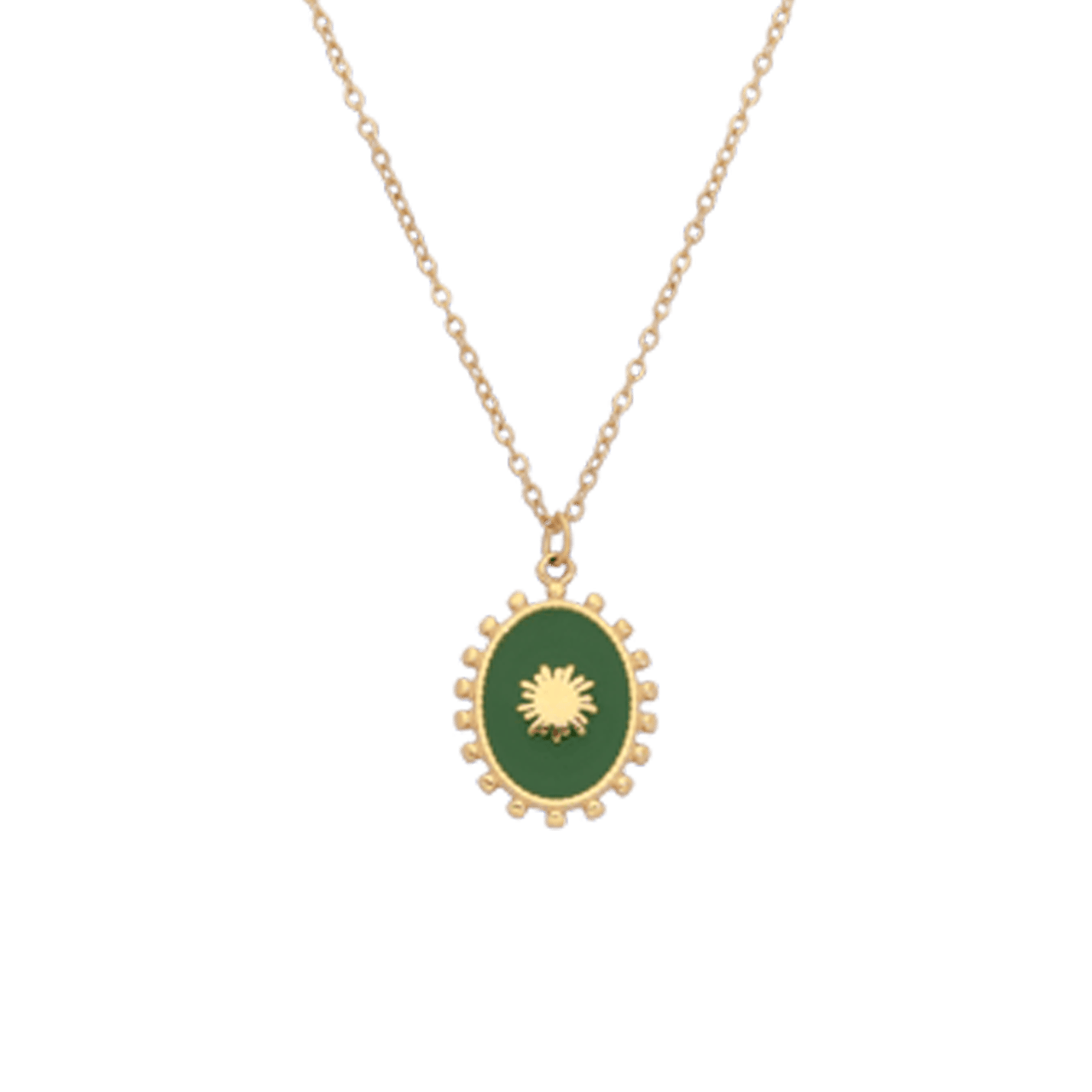Stalen goldplated ketting met hanger munt voor dames