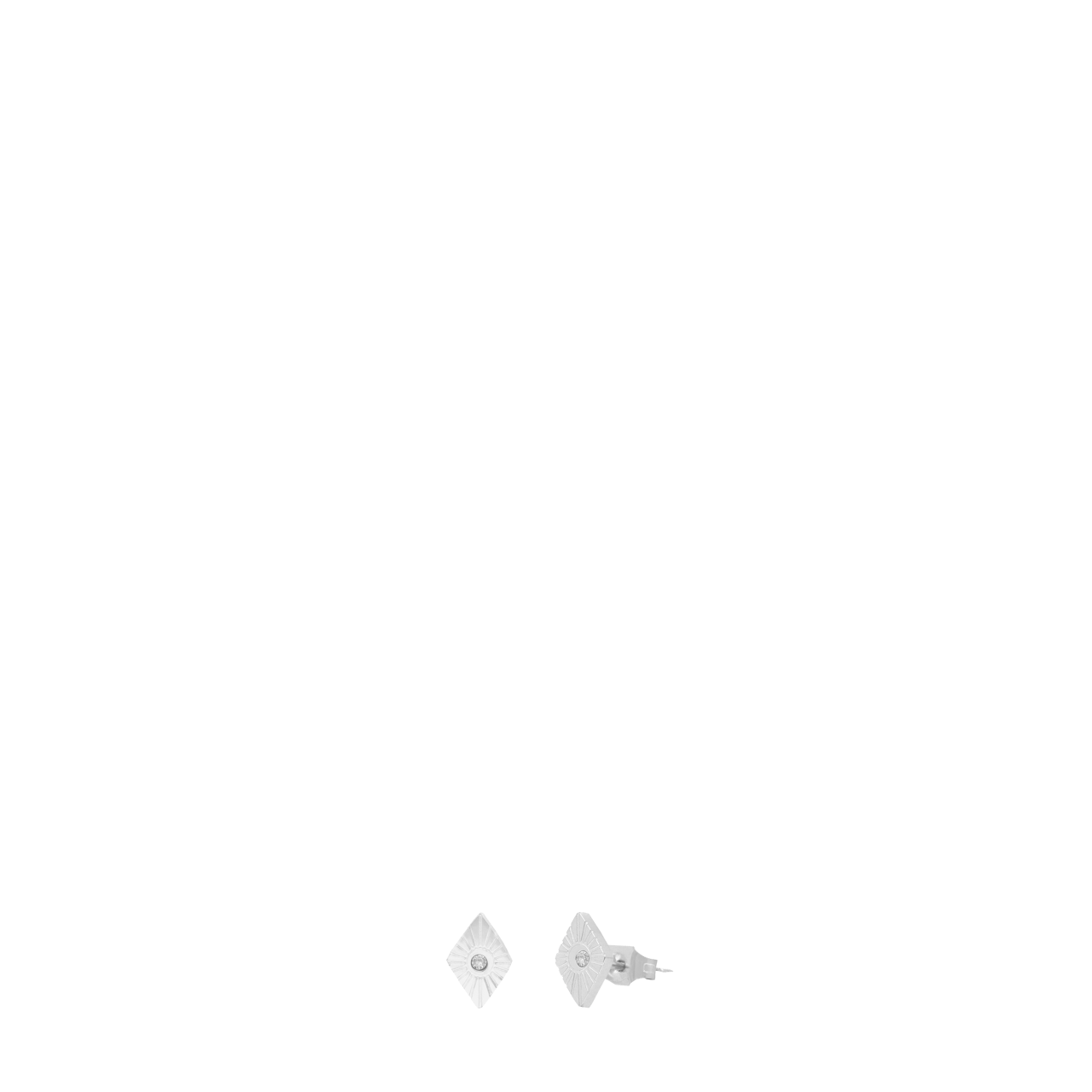 Edelstahlohrringe Raute mit Zirkonia