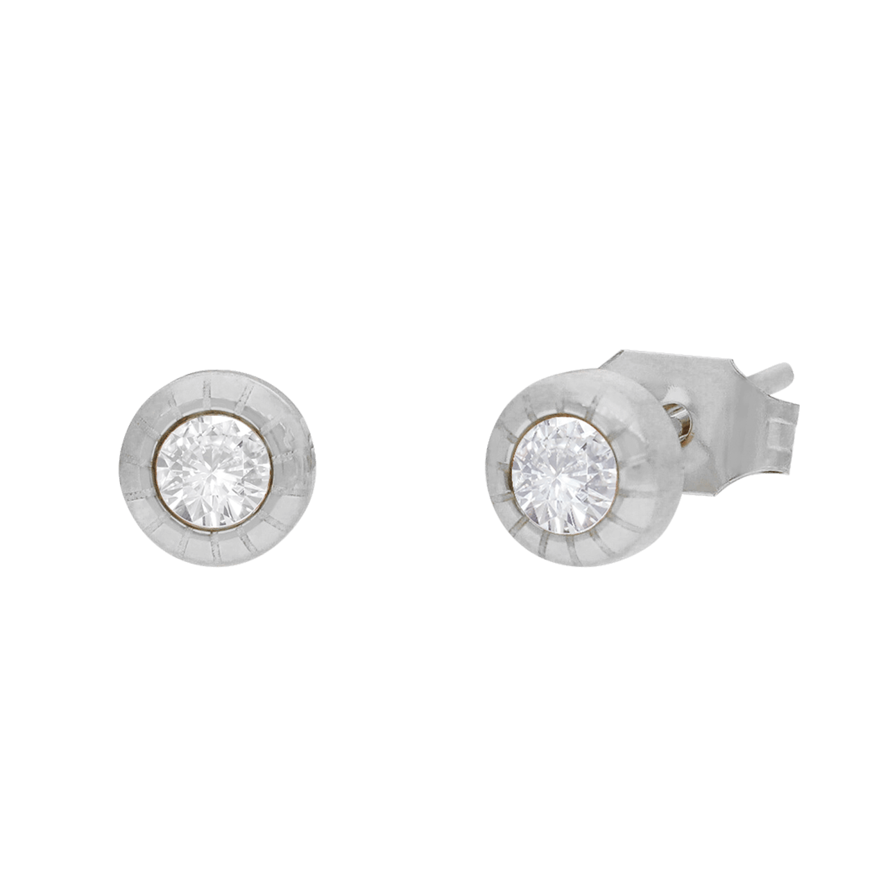 Stainless steel oorbellen met zirkonia