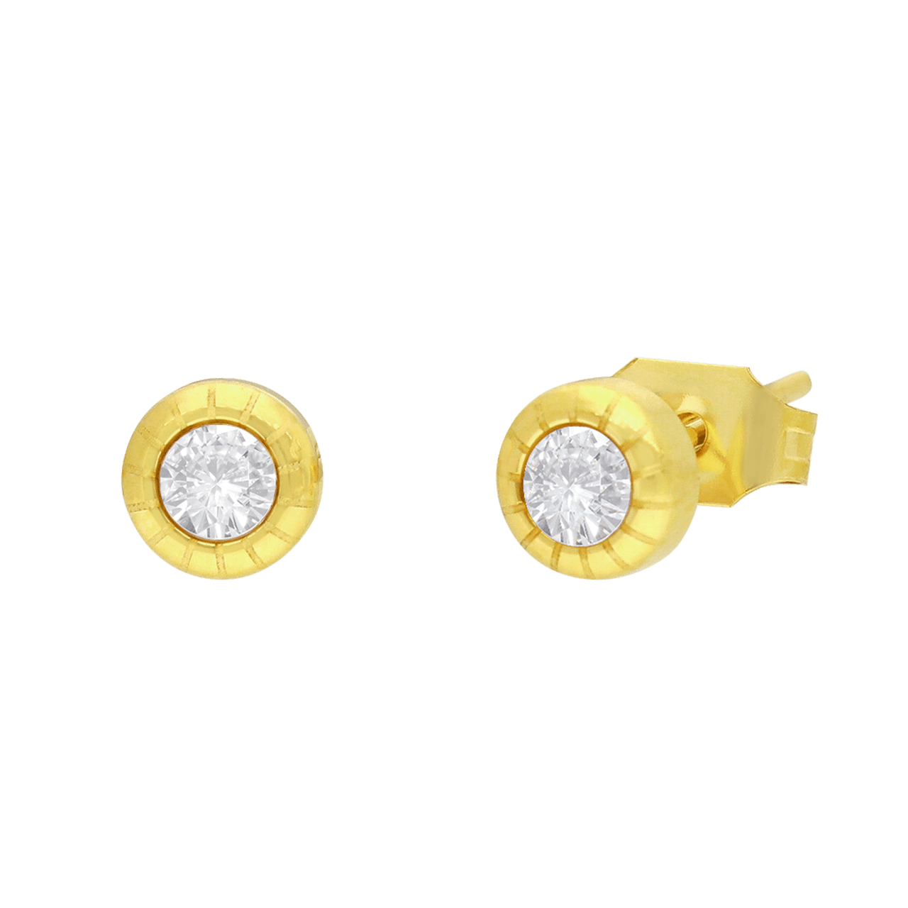 Myla stalen goldplated oorknoppen met zirkonia voor dames