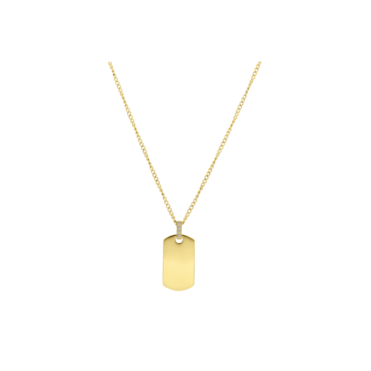 Gerecycleerd stainless steel goldplated ketting met plaat hanger