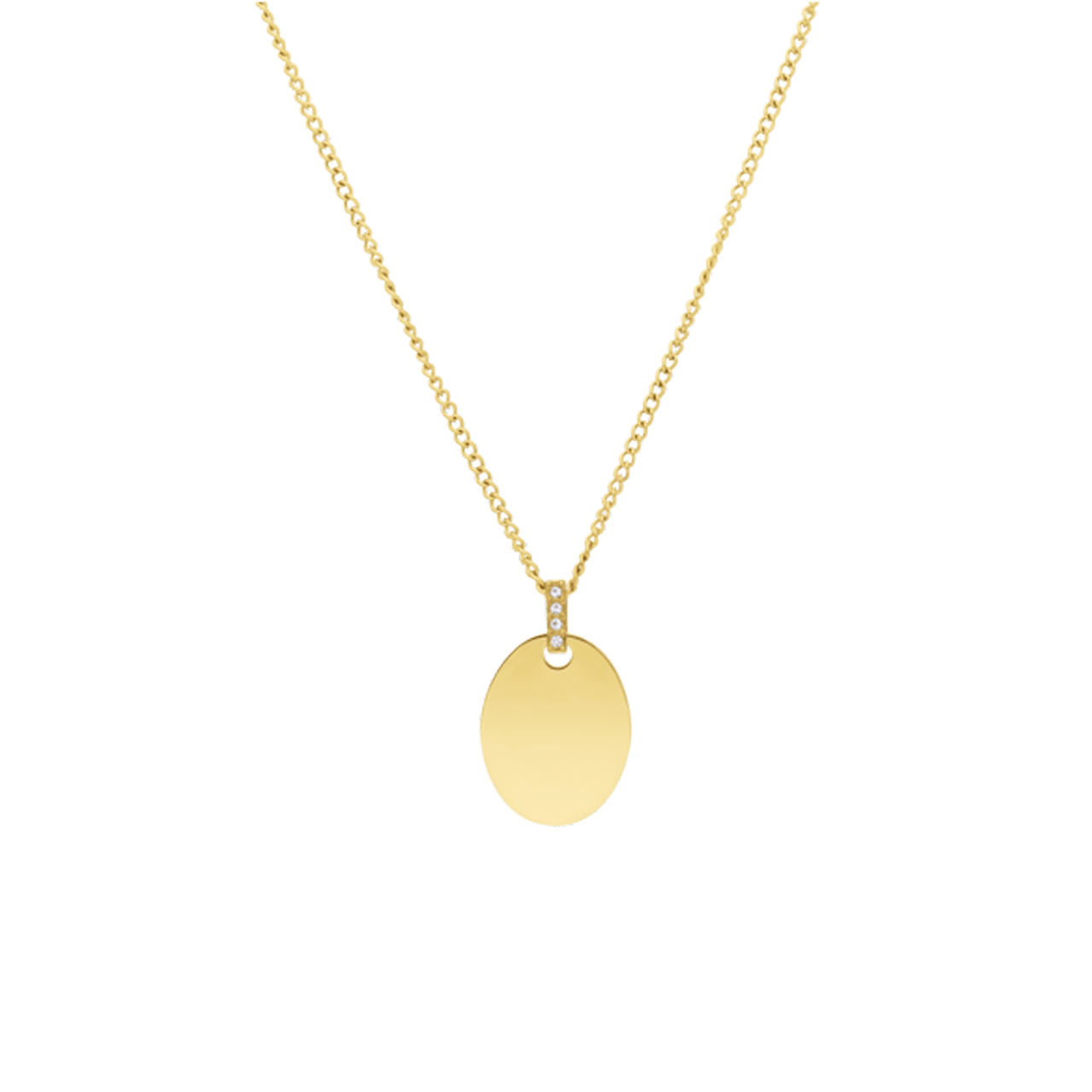 Gerecycleerd stainless steel goldpalted ketting met munt hanger