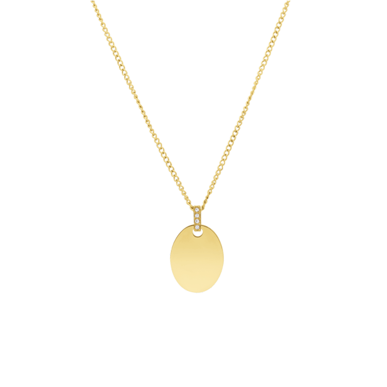Gerecycleerd stalen goldpalted ketting met munt hanger