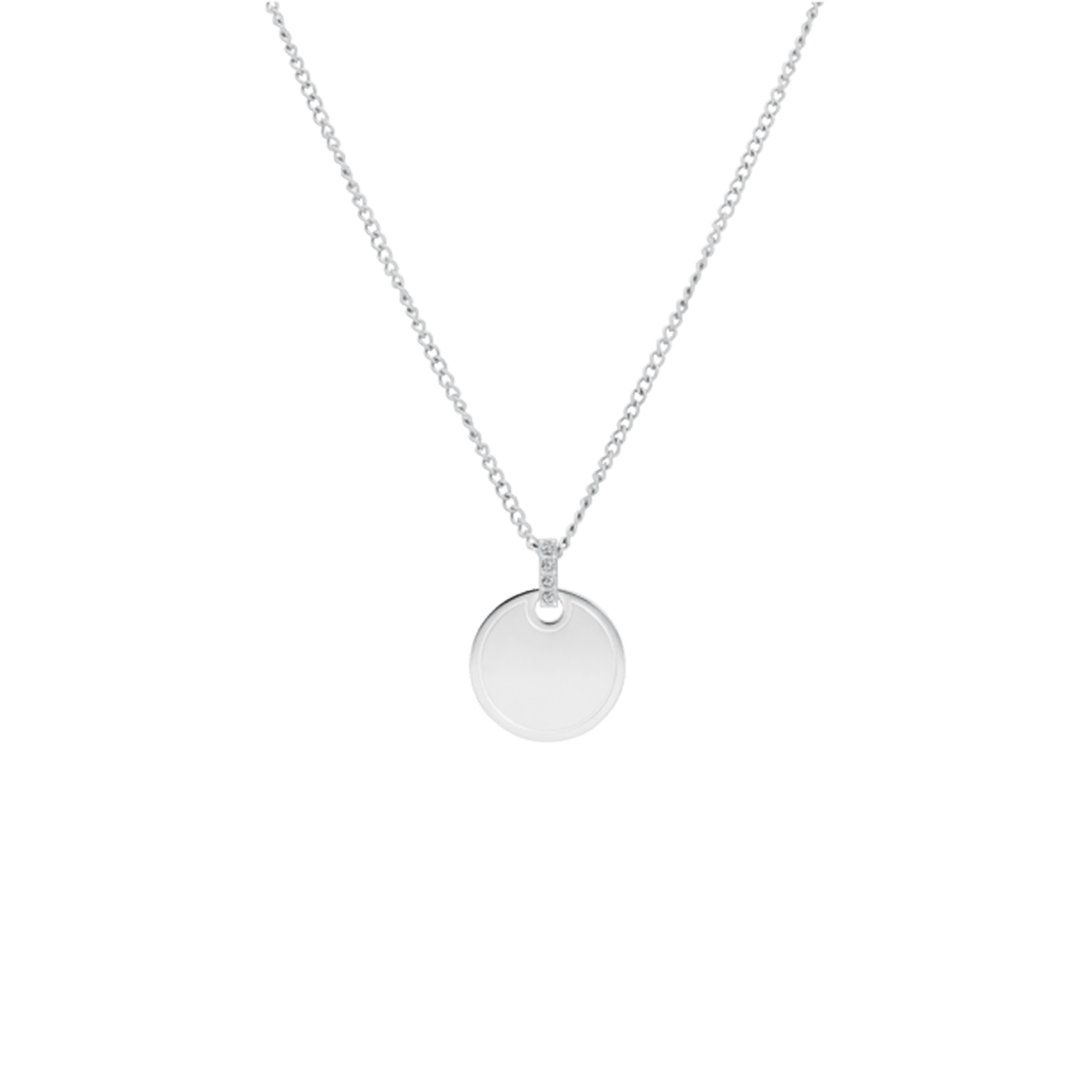 Gerecycled stainless steel ketting met bewerkte munt hanger voor dames