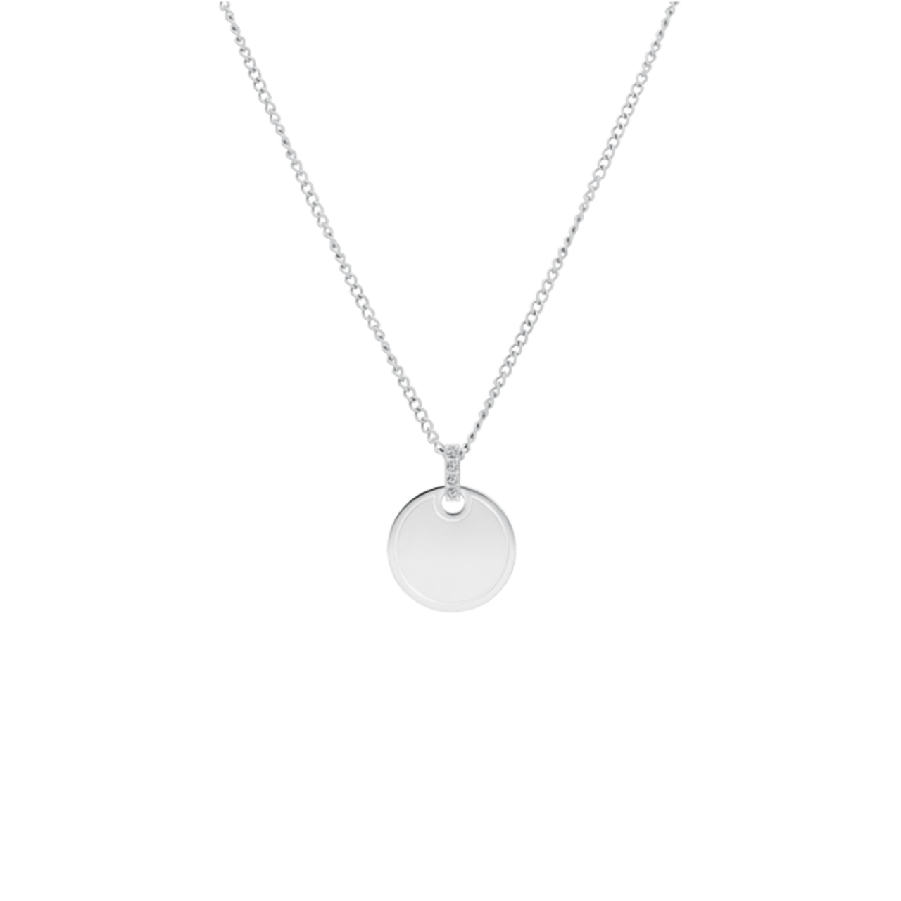 Gerecycled stalen ketting met bewerkte munt hanger voor dames