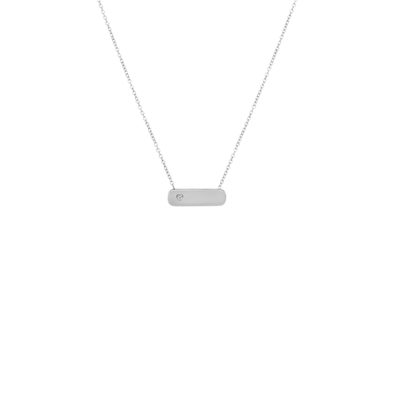 Gerecycled stainless steel ketting met bar hanger voor dames