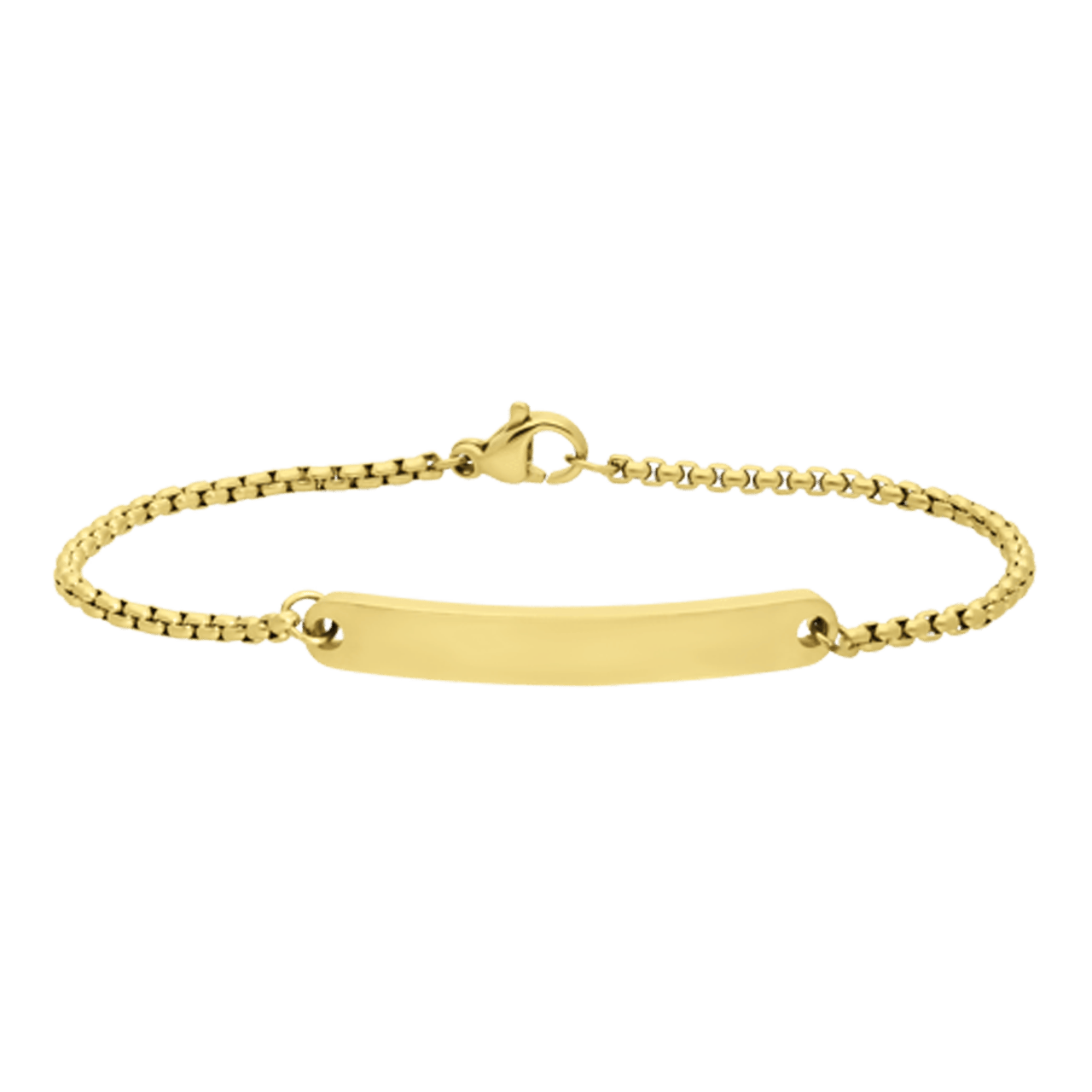 Stainless steel goldplated plaatarmband voor dames