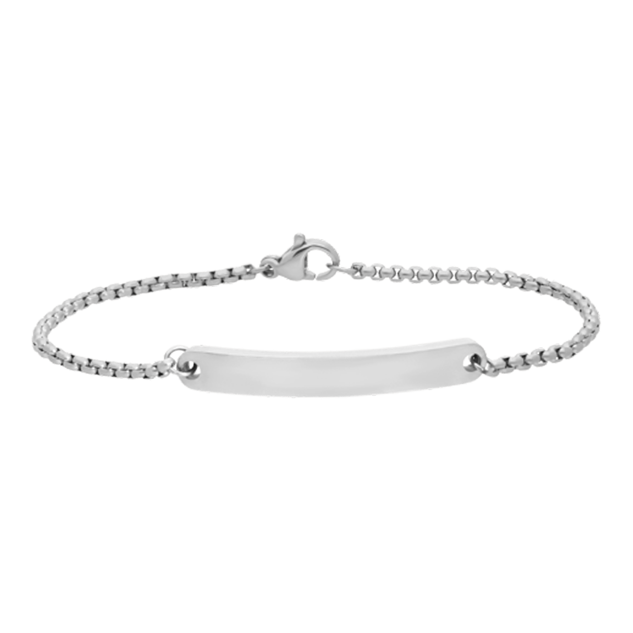 Gerecycled stainless steel armband met plaat hanger