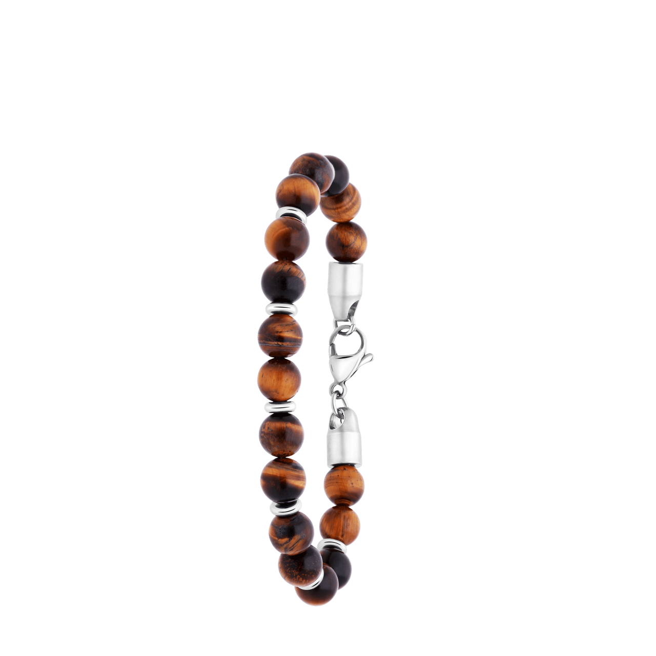 Stalen armband met tijgeroog stenen
